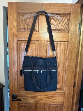 Kipling Navy Canvas Shoulder Tote with Adjustable Strap